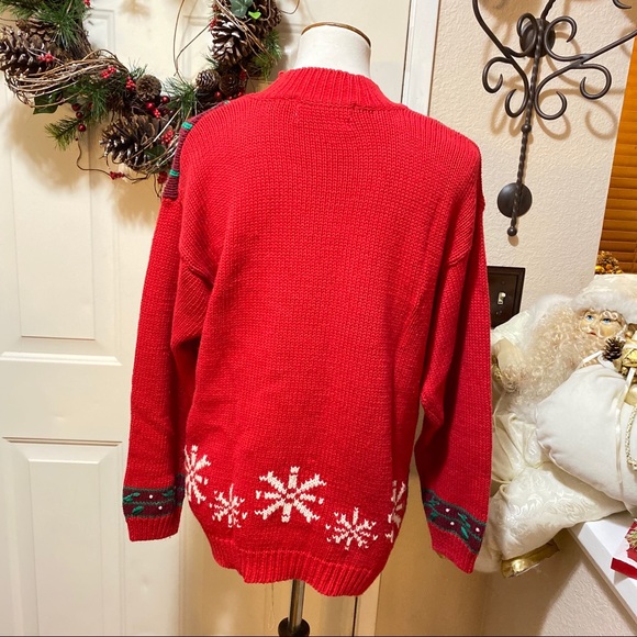 Jennifer Moore Hand Knitted Red Christmas Sweater - Picture 5 of 8